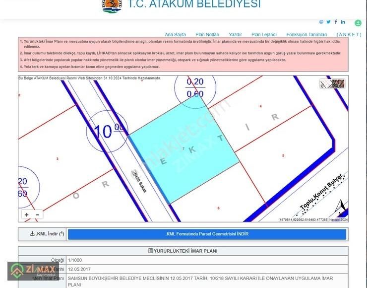 Atakum Büyükoyumca Satılık Villa İmarlı ATAKUM BÜYÜKOYUMCADA 1004 M2 ARSA(FİYAT KISA SÜRELİĞİNE GEÇERLİ)