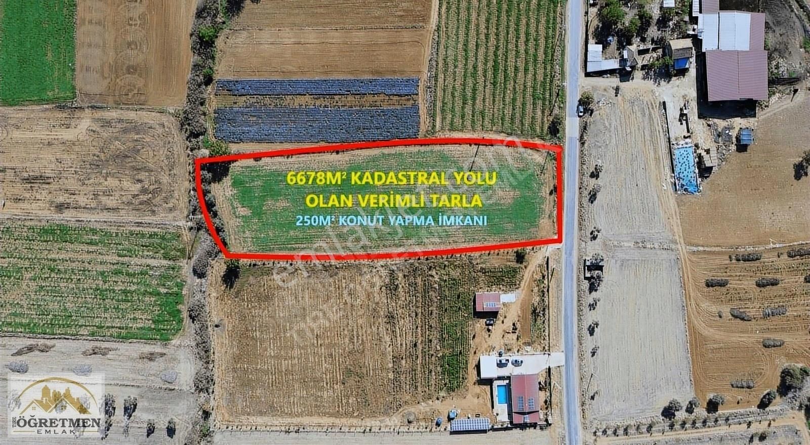 Bayındır Pınarlı Satılık Tarla Öğretmen Emlaktan Yol Kenarı Konut Yapılabilir Düz Verimli Tarla