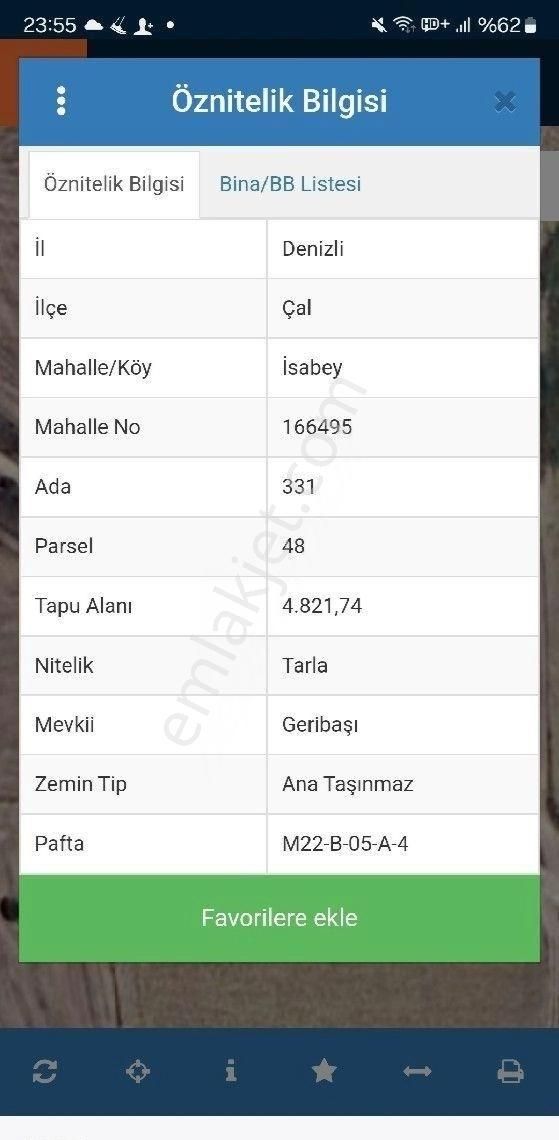 Çal İsabey Satılık Tarla Denizli çal isabeyli satılık fırsat tarla 4820 m2