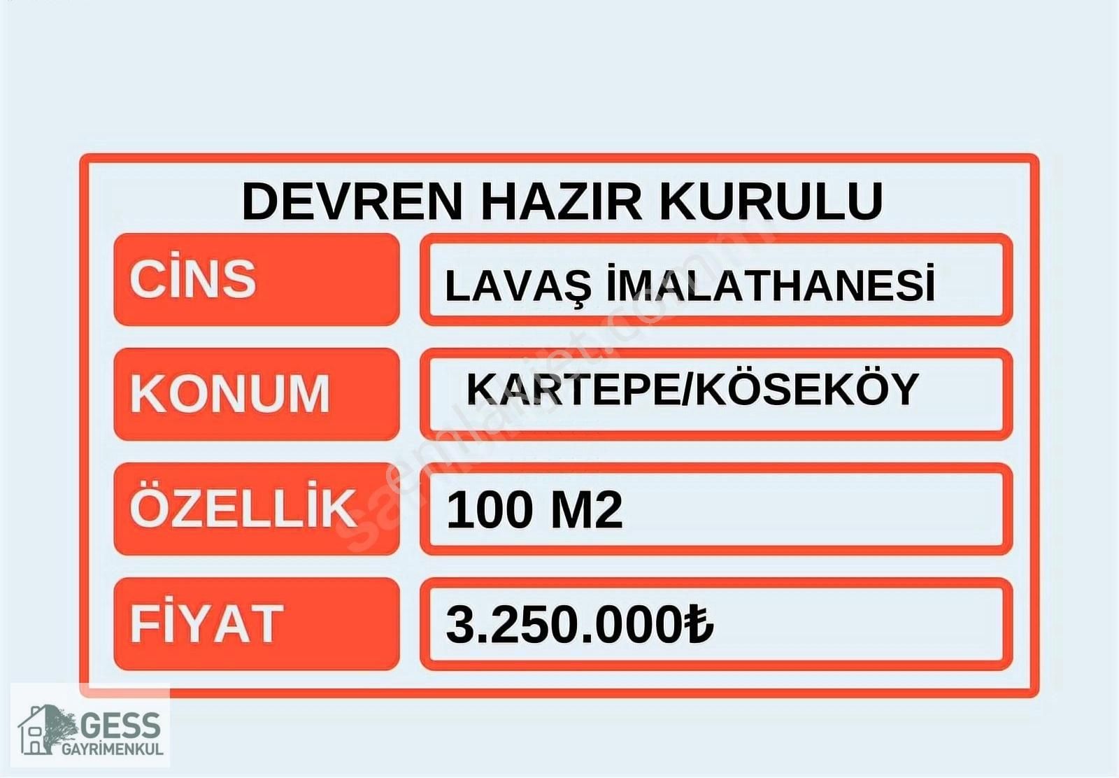 Kartepe İstasyon Devren Fabrika KARTEPE,İSTASYON MAHALLESİNDE DEVREN SATILIK LAVAŞ İMALATHANESİ