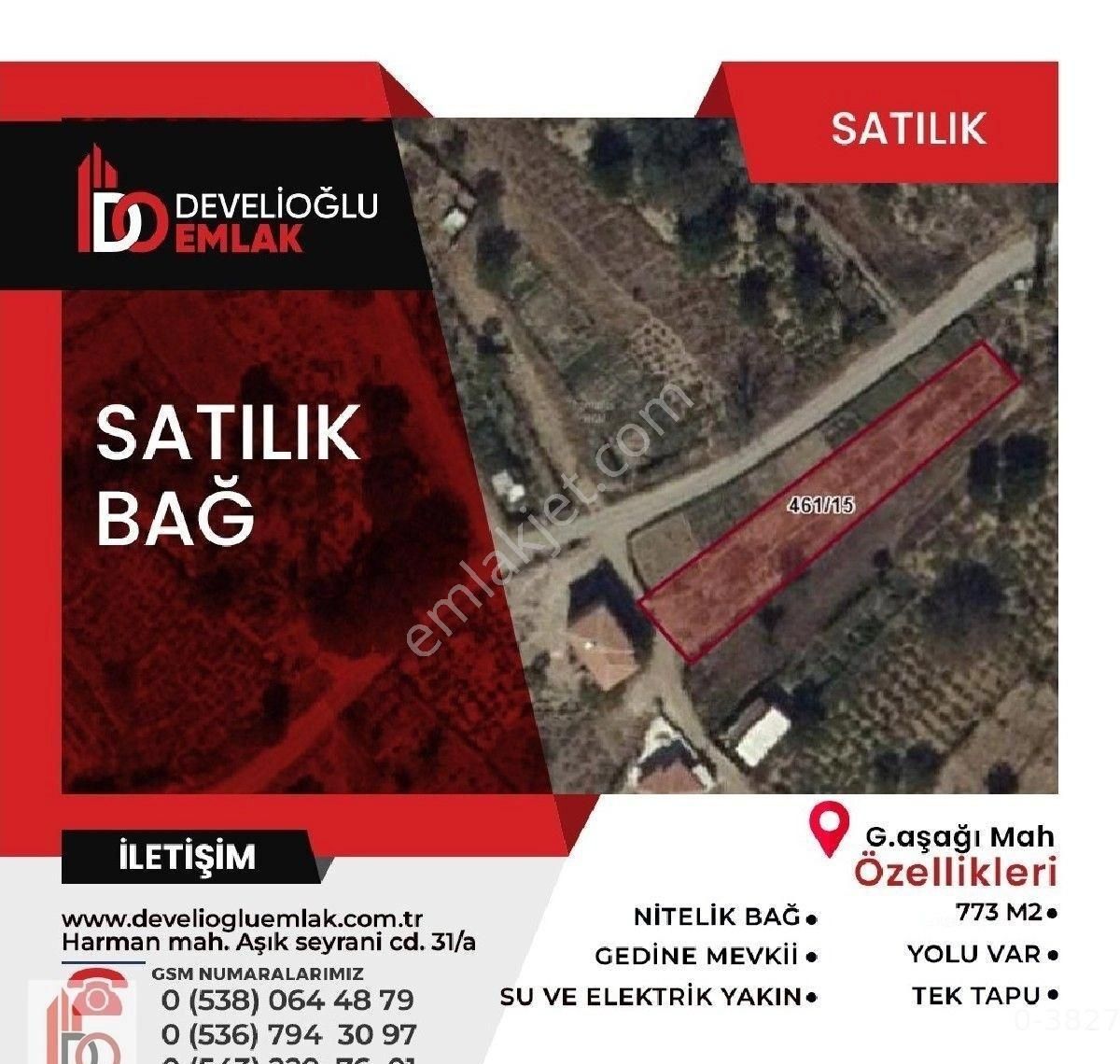 Develi Güneyaşağı Satılık Bağ & Bahçe DEVELİOĞLU EMLAK--DAİRE TAKASLI HARİKA KONUMDA BAĞ