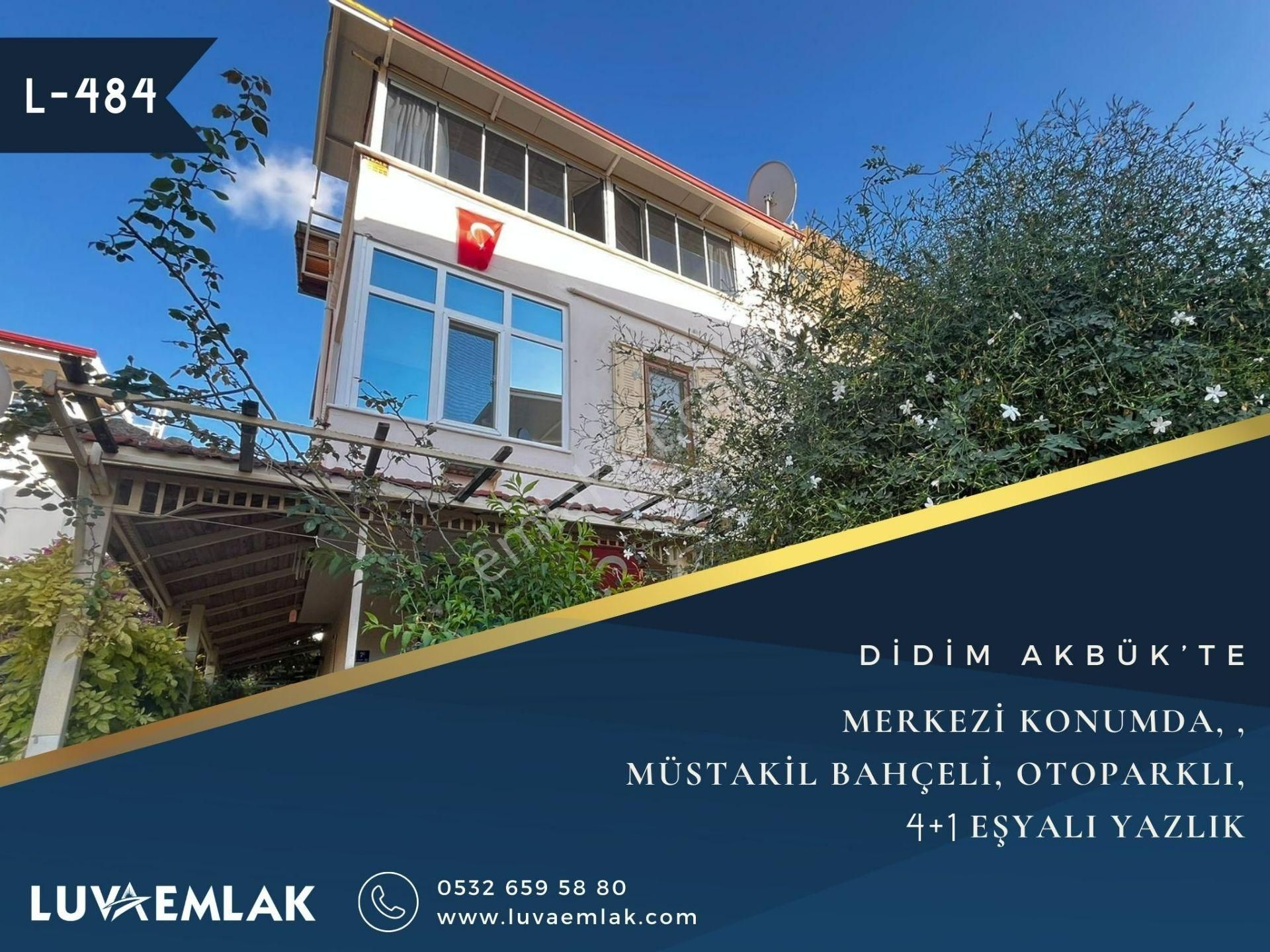 Didim Akbük Satılık Yazlık  DİDİM AKBÜK'TE MERKEZİ KONUMDA MÜSTAKİL BAHÇELİ DENİZ MANZARALI 4+2 YAZLIK