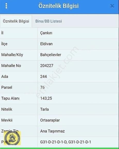 Eldivan Bahçelievler Satılık Tarla Vizyon Emlak'tan Eldivan Her Bölgesinde Çeşitli Arsa Ve Tarlalar