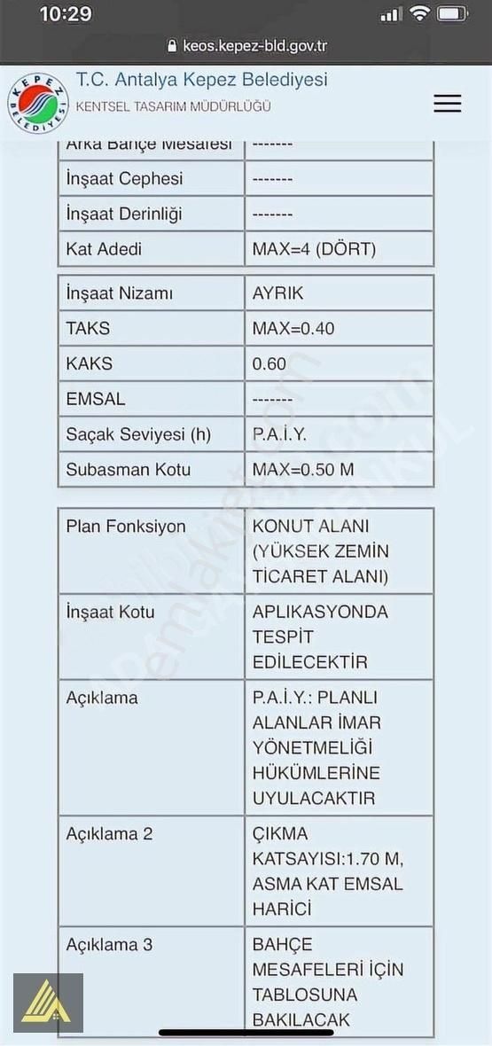 Kepez Habibler Satılık Konut İmarlı Antalya Kepez Habibler'de Fırsat Yatırım