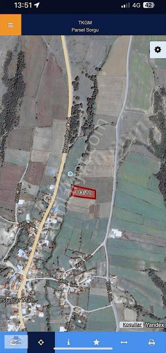 Malkara Mestanlar Satılık Bağ & Bahçe 400m2 Si imara girmiş arsa 3,674 metre tek tapu