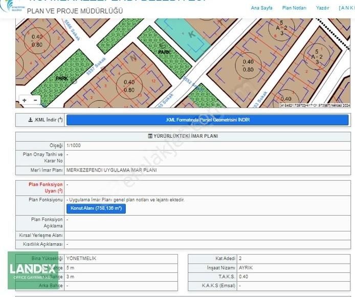 Merkezefendi Gümüşçay Satılık Konut İmarlı Landex'den Gümüşler'de B+2 0.40 2048m2 2 Ayrı Parsel Satılıktır