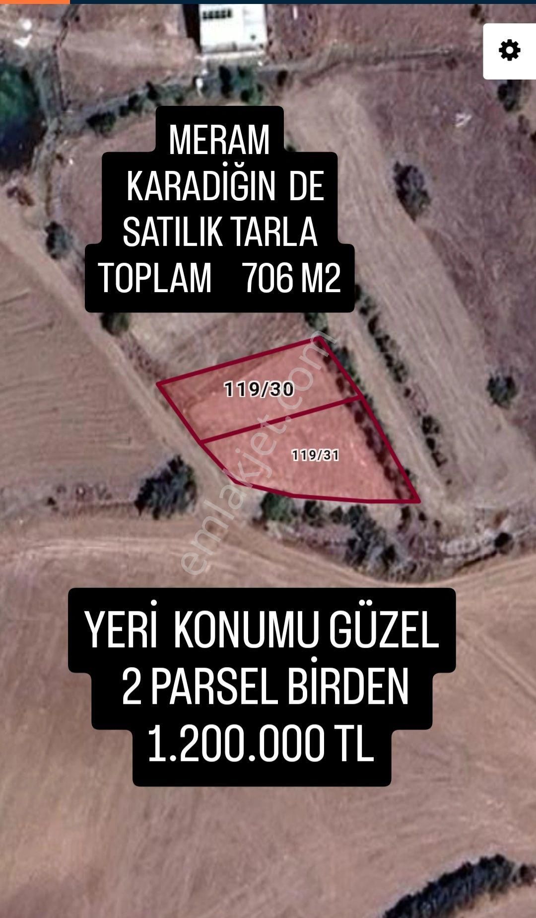 Meram Karadiğin Satılık Tarla Meram Karadığin De 706 M2 Satılık Tarla