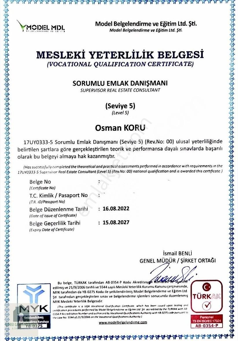 Darıca Osman Gazi Satılık Daire KORU EMLAK'TAN SATILIK 2+1 DAİRE D-100 YÜRÜME MESAFESİNDE