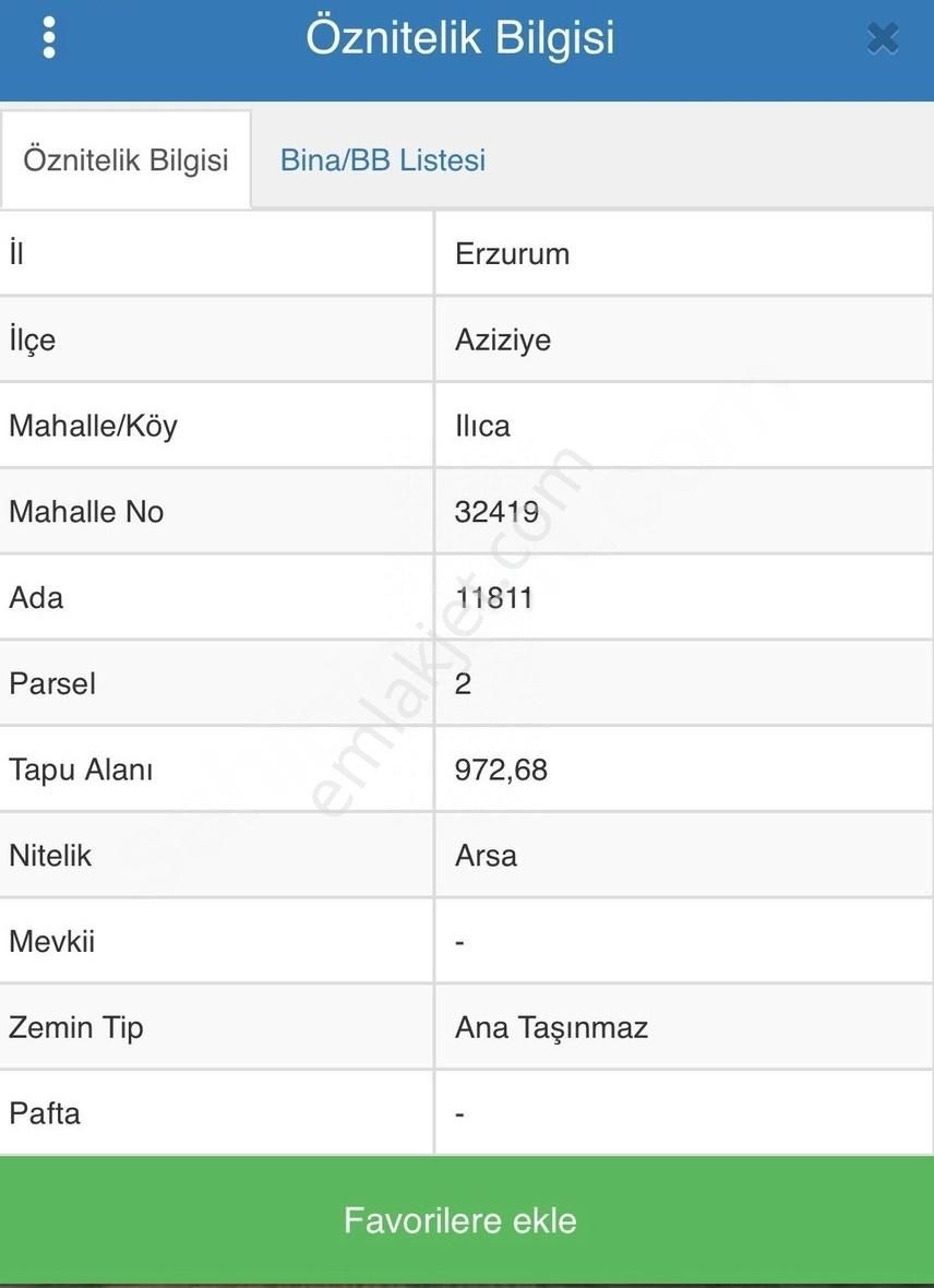 Aziziye Ilıca Satılık Konut İmarlı TURYAP ÖNCÜ'DEN ILICADA Satılık Arsa