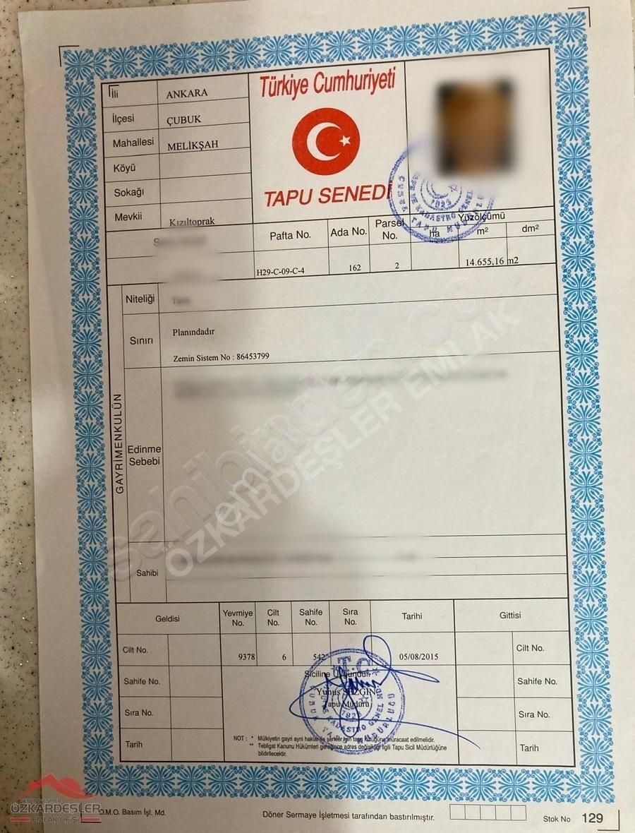 Çubuk Melikşah Satılık Tarla ÖZKARDEŞLER'den Y.BEYAZIT ÜNİ YANI YATIRIMCYA UYGUN KAÇMAZ FIRST