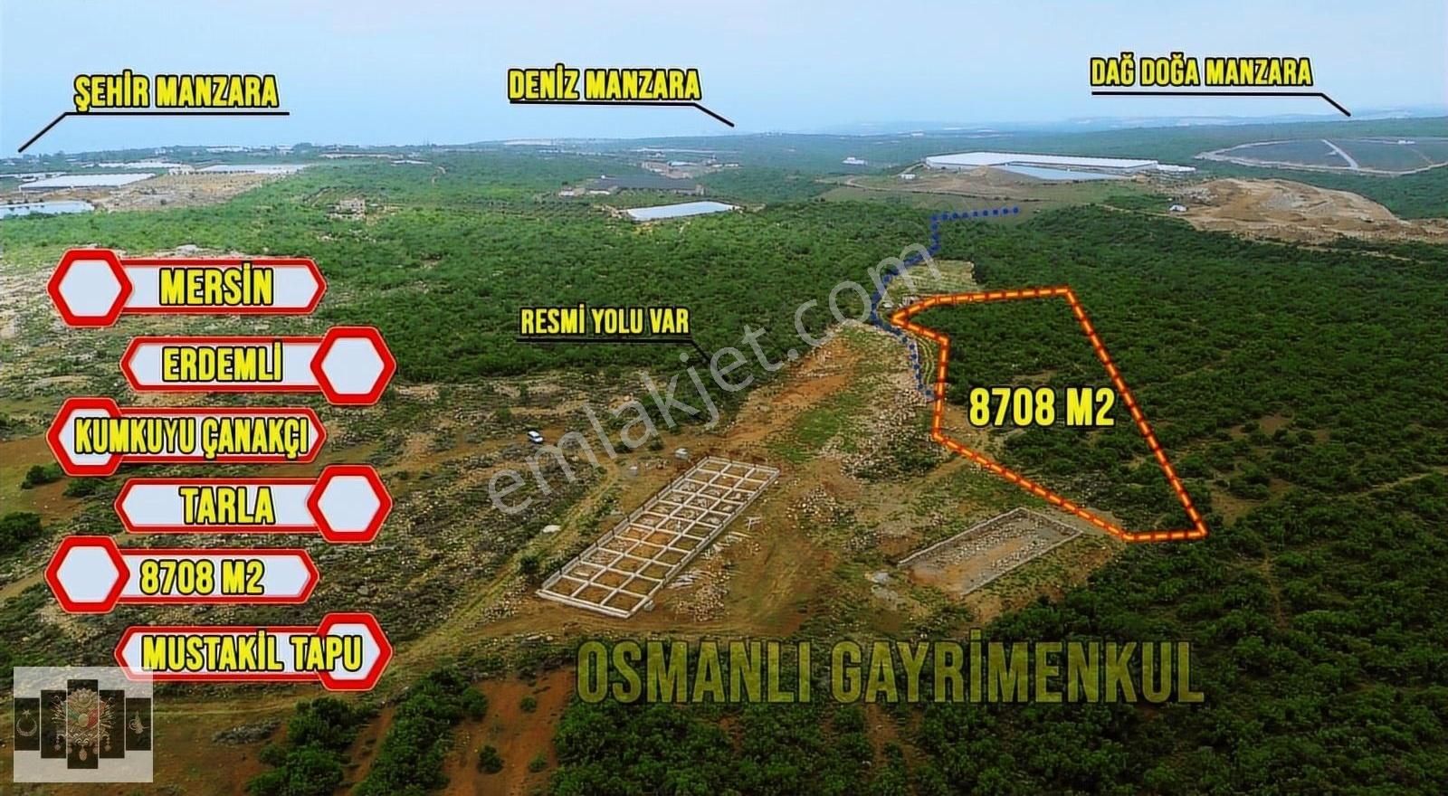 Erdemli Kumkuyu Çanakçı Satılık 8708 M2 Parsel - Görsel 2