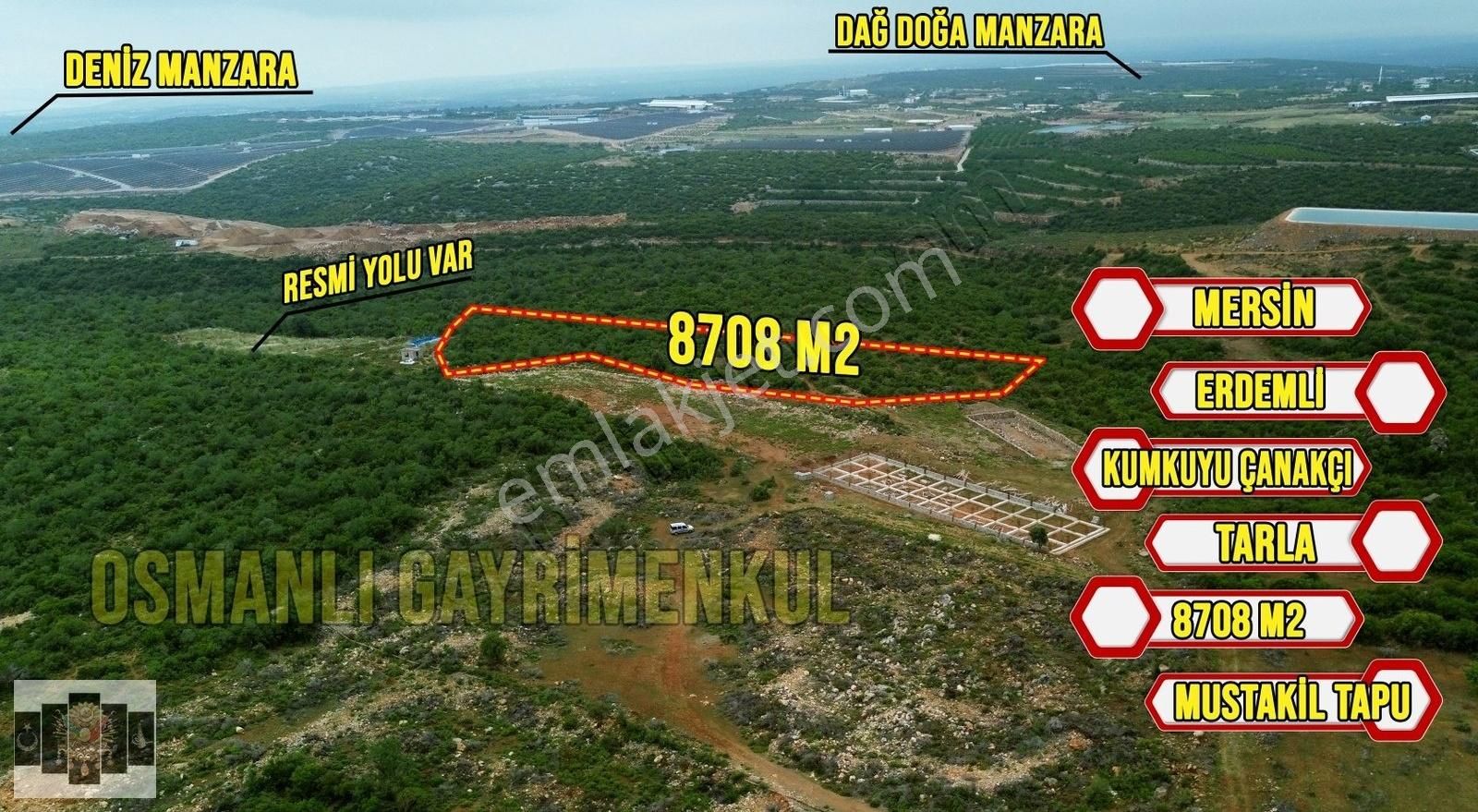Erdemli Kumkuyu Çanakçı Satılık 8708 M2 Parsel - Görsel 3