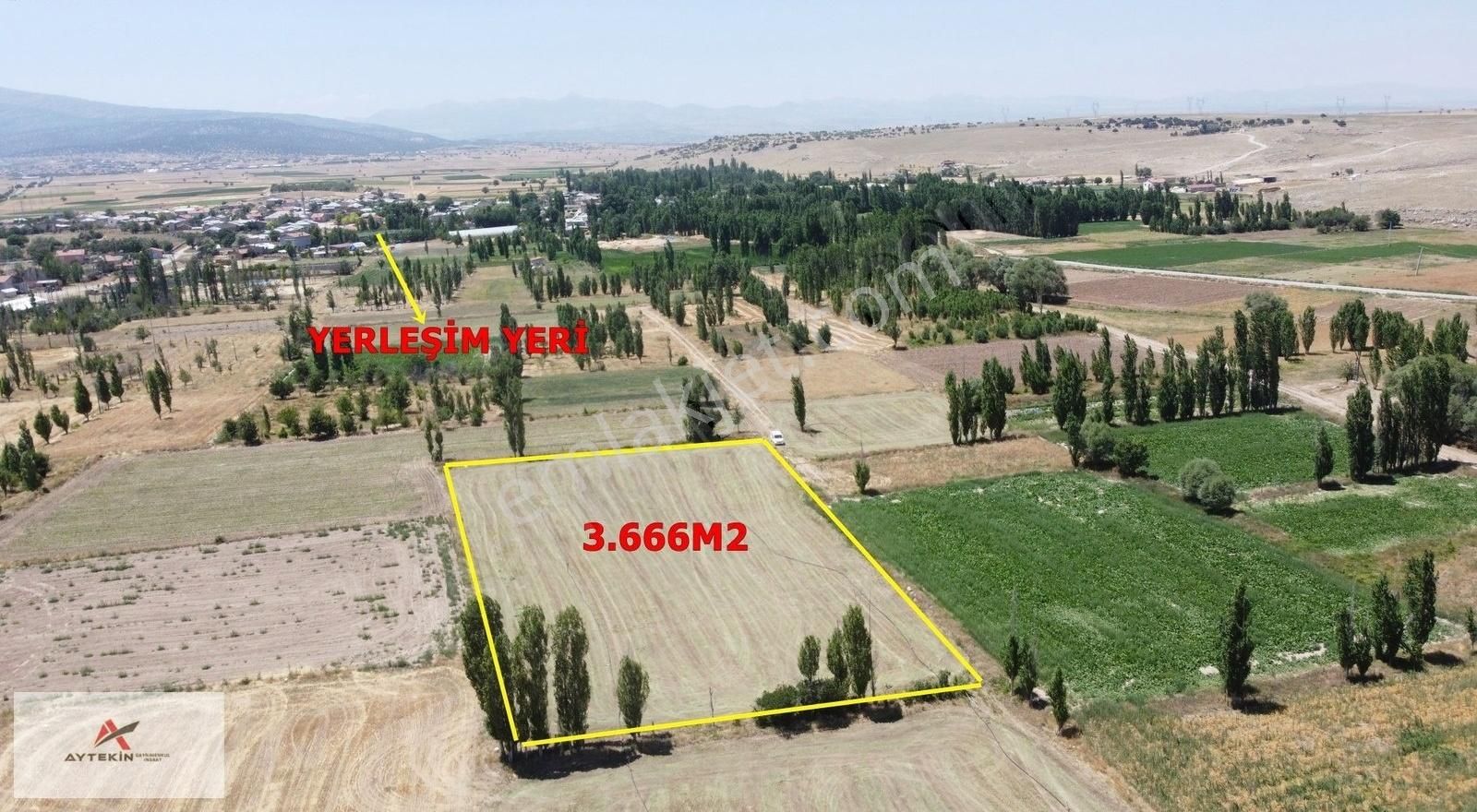 Akören Orhaniye Satılık Tarla Akören'de Yerleşimin Yanında Sulak Bahçelik 3.666m2 Müstakil