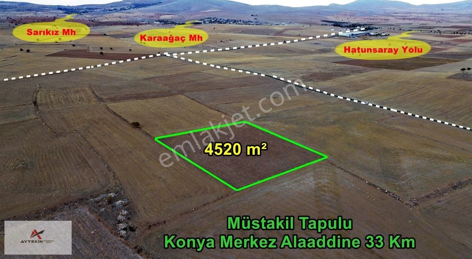 Meram Botsa Satılık Tarla Meram Güneydere De 4.520 M2 Müstakil Tapulu Tarla