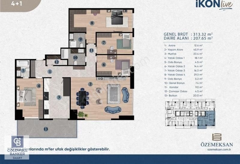 İzmir Bornova Satılık Residence İZMİR İKON LİVE REZİDANS'TA SATILIK 4+1