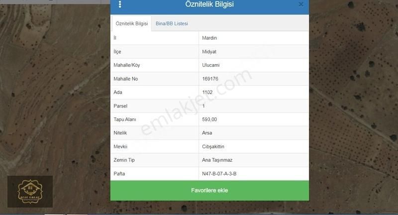 Mardin Midyat Satılık Ticari İmarlı Acar Emlaktan Midyat Ulucami Mah. 593m2 Köşebaşı Satılık Arsa