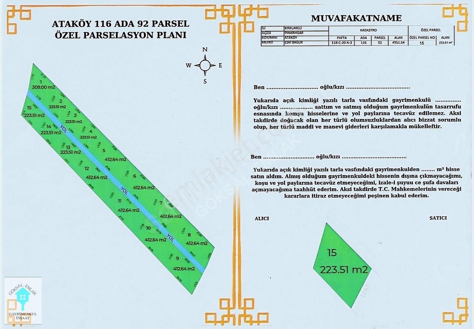 Pınarhisar Ataköy Köyü Satılık Tarla Kırklareli Pınarhisar Ataköy Köyünde Satılık Yerler