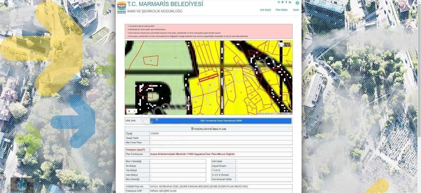 Muğla Marmaris Söğüt Köyünde2 Tane, Toplam 338 M2 Satılık Tarla - Görsel 5