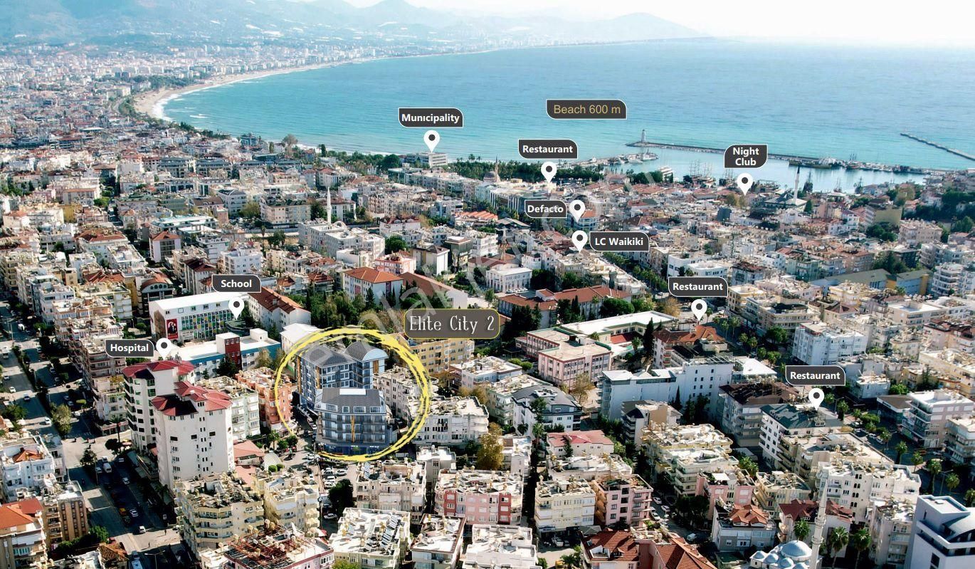 Alanya Saray Satılık Daire Alanya Merkez 1+1 75m2 Eşyasız Aktiviteli Denize Yakın Merkezi Daire!!