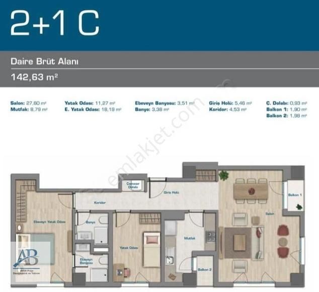 Esenyurt Zafer Satılık Daire AVEB HEP İSTANBUL 2+1 143 M² ''HAVUZ PEYZAJ CEPHE'' BOŞ DAİRE