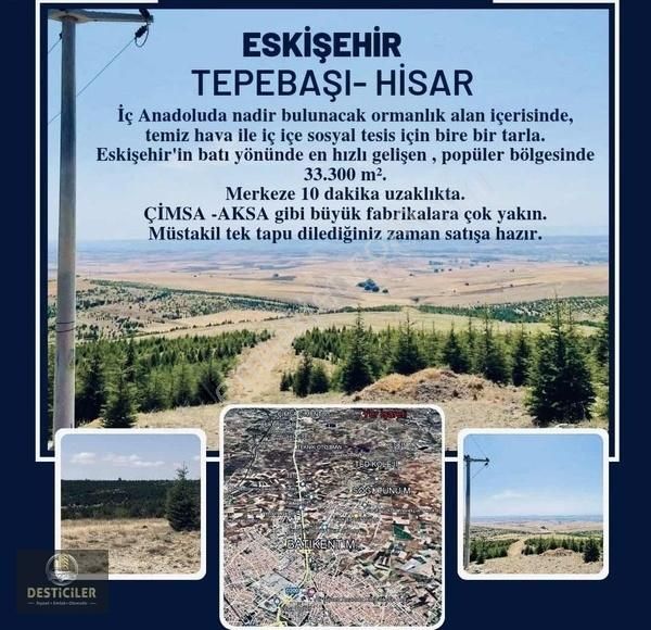 Tepebaşı Hisar Satılık Tarla DESTİCİLER'den TEPEBAŞI HİSAR'da YATIRIMLIK TARLA