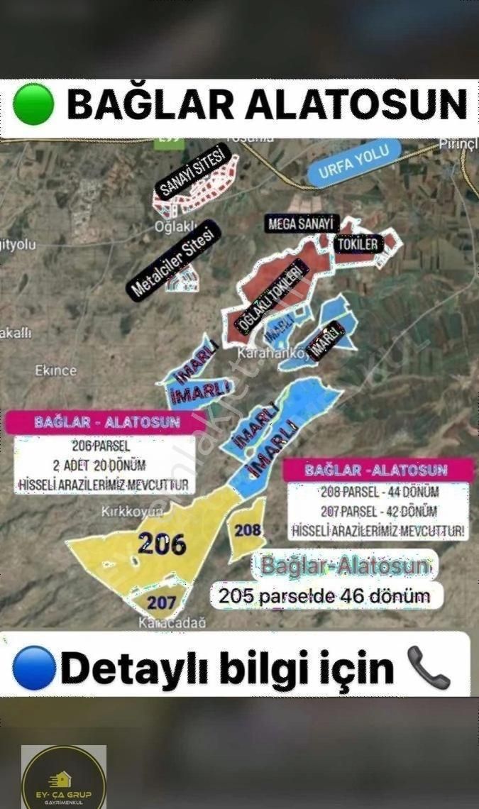 Bağlar Oğlaklı Satılık Tarla Bağlar Oğlaklı Alatosun da yatırımlık arsa