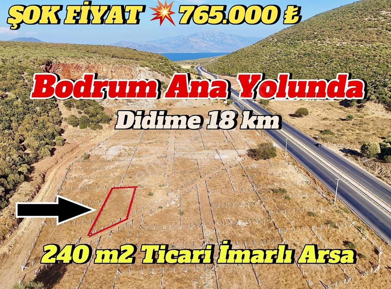 Aydın Didim Satılık Ticari İmarlı Bodrum Ana Yolu Üzerinde Ticari İmarlı 240 m2 Arsa