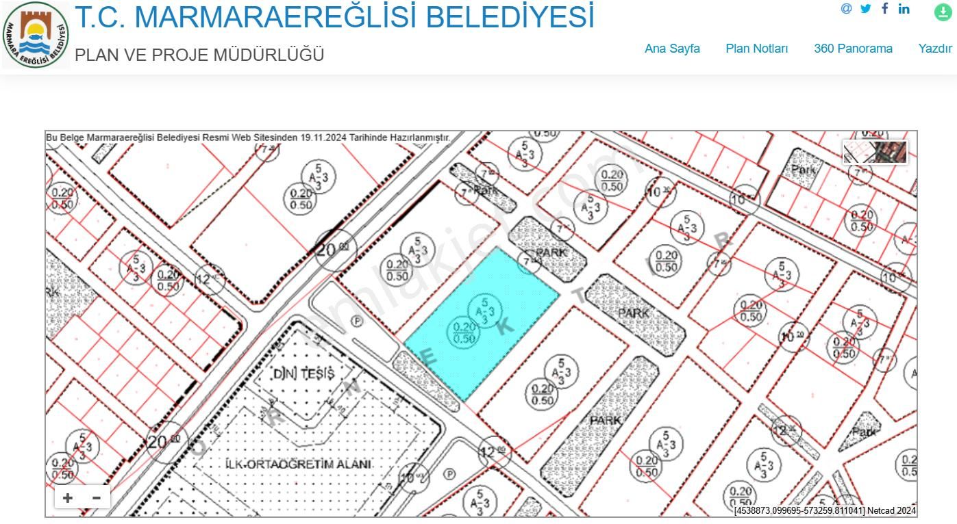 Marmaraereğlisi Dereağzı Satılık Villa İmarlı  MARMARAEREĞLİSİ DEREAĞZI SATILIK 320 m² VİLLA İMARLI ARSA BİTİŞİK PARSEL 2*160m²