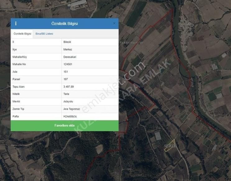 Bilecik Merkez Deresakarı Köyü Satılık Tarla BİLECİK SAKARYA NEHRİ ALANINDA SATLIK 3500 M2 TARLA