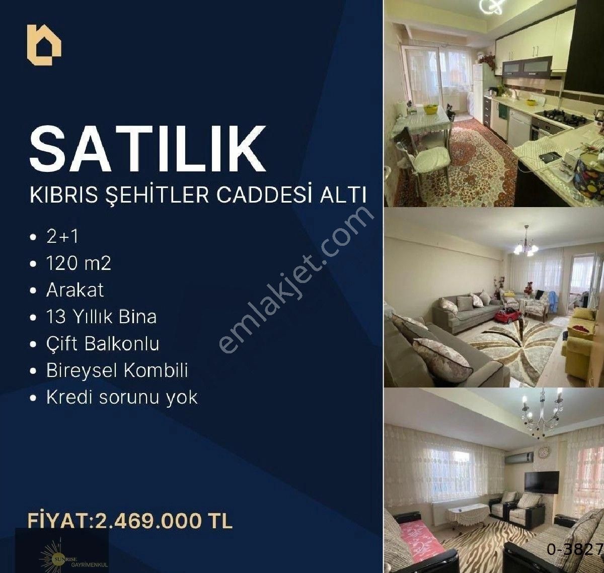 Pamukkale Fesleğen Satılık Daire KIBRIS ŞEHİTLER CADDESİ ALTI ARAKAT SATILIK 2+1 DAİRE