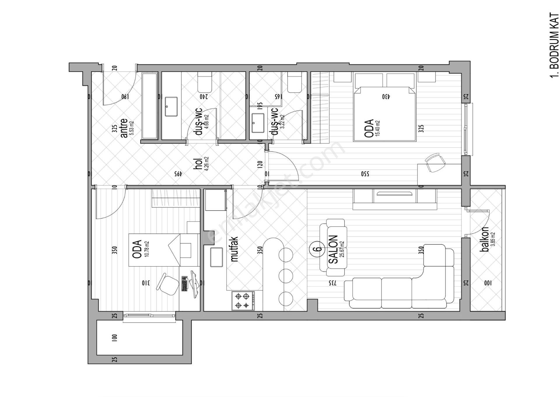 Çankaya Aziziye Satılık Daire  AYRANCIDA SIFIR BİNADA,%70 PEŞİNATLA SATILIK 2+1+ KİLERLİ DAİRE