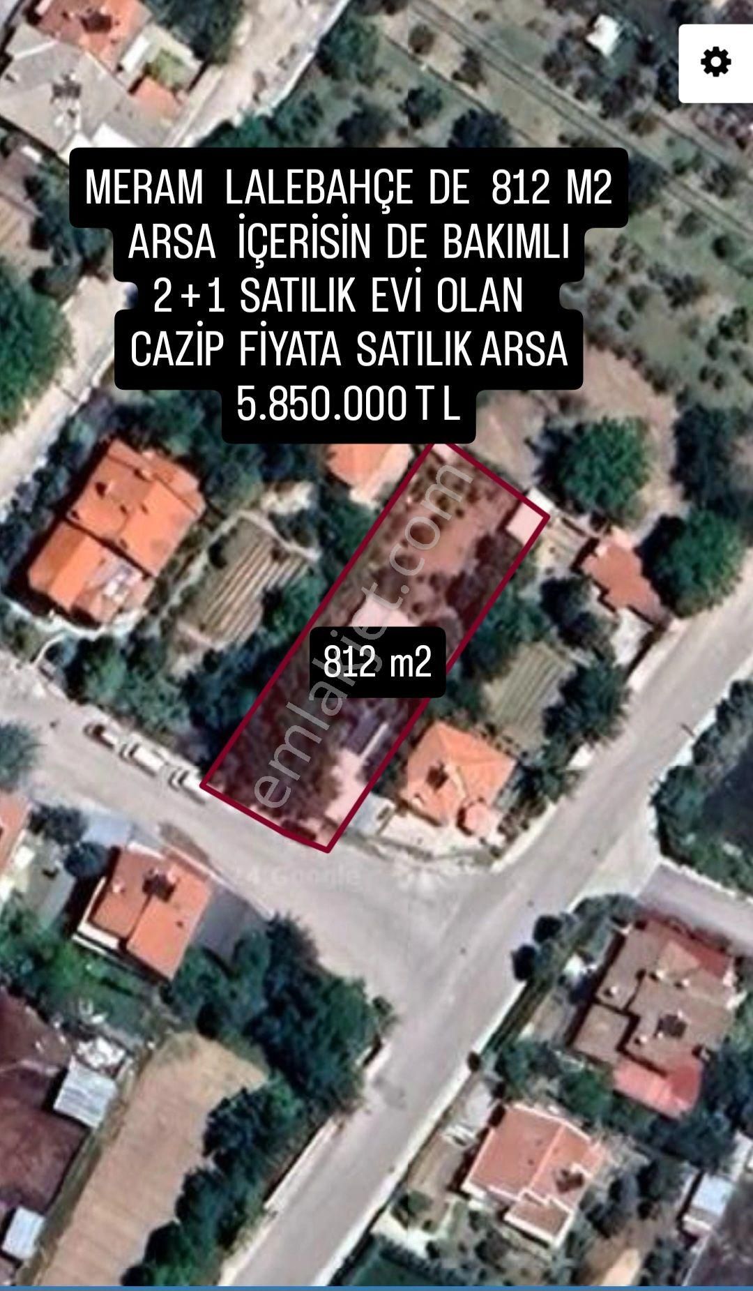 Meram Lalebahçe Satılık Konut İmarlı MERAM LALEBAHÇE DE 812 M2 SATILIK ARSA