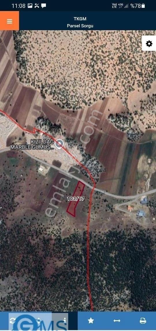 Burdur Yeşilova Elden Köyüne Yerleşime Yakın 5260m2 Yol Cepheli Tek Tapu Karlı Bir Yatırım - Görsel 4