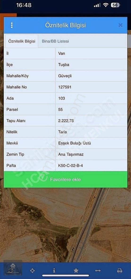 Tuşba Güvençli Satılık Tarla Hcr Gayrimenkulden Erciş Yolu Üzeri Müstakiltapu 2222 M2 Tarla