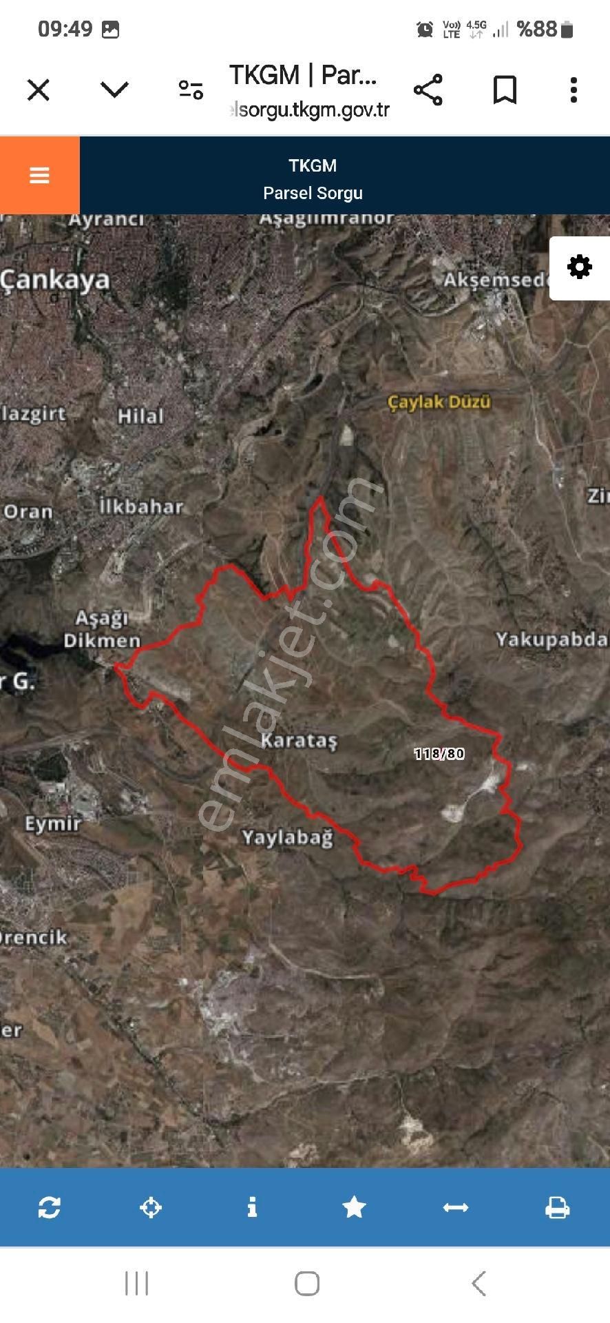 Ankara Çankaya Satılık Konut İmarlı imar planı içerisinde konut imarı geçecek arazi