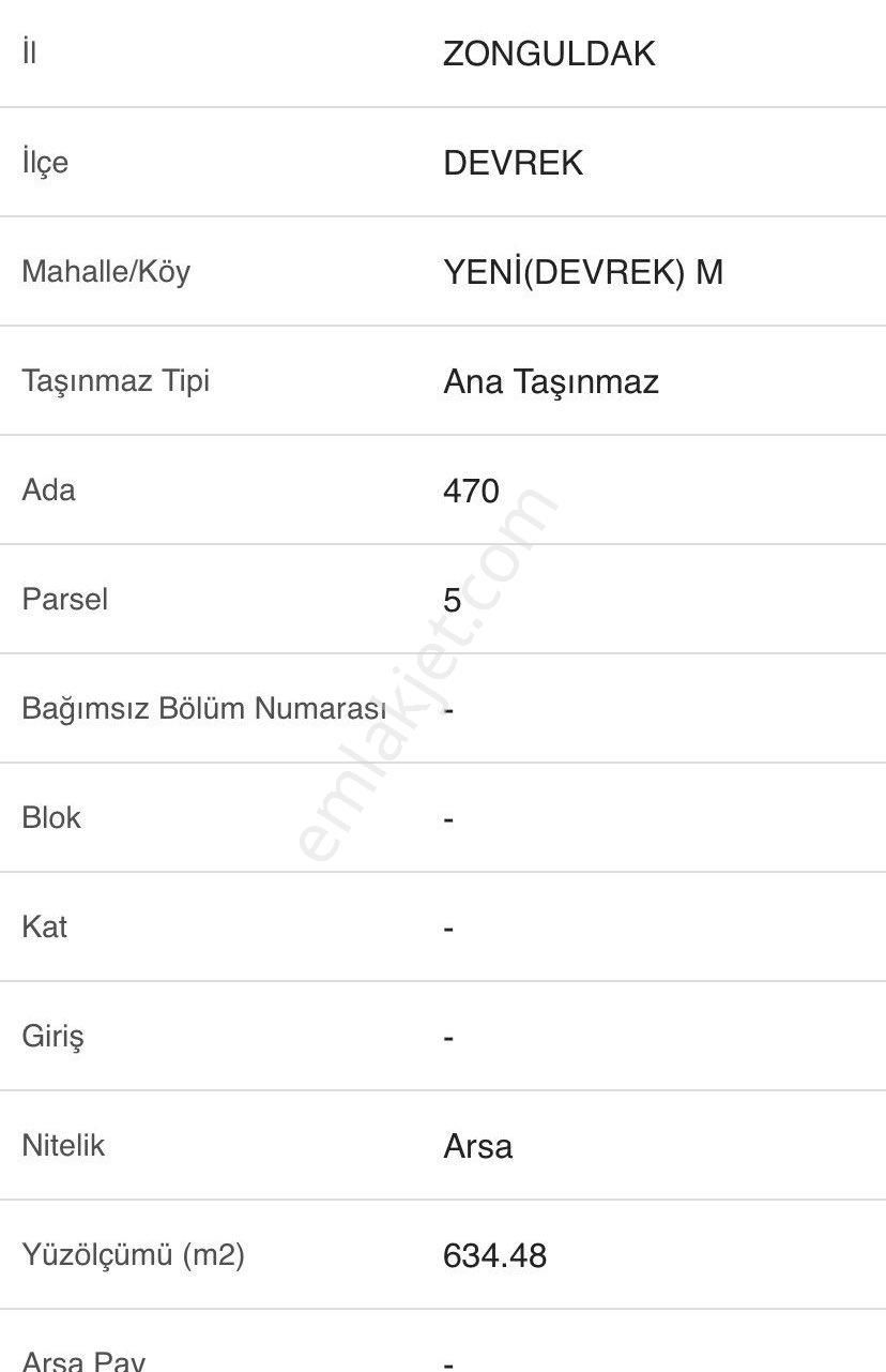 Devrek Yeni Satılık Konut İmarlı Sahibinden imarlı arsa