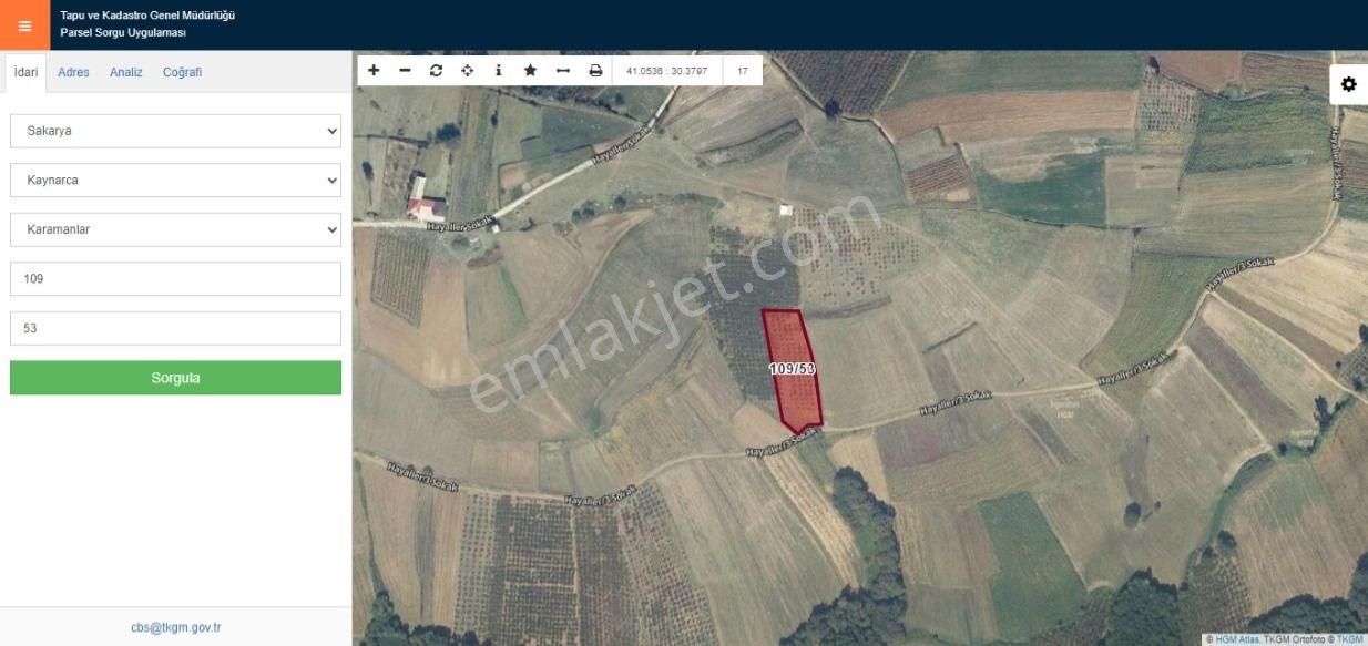Kaçmaz Emlaktan Sakarya Kaynarcada Satılık 3652 M2. Fındıklık