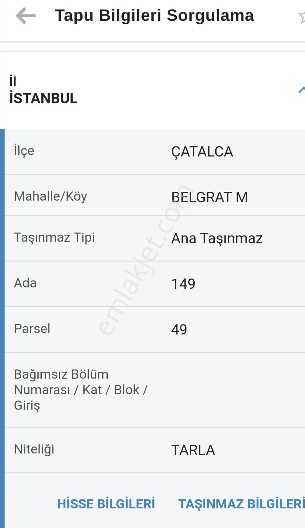 Çatalca Belgrat Satılık Tarla Acil Satılık Arsa