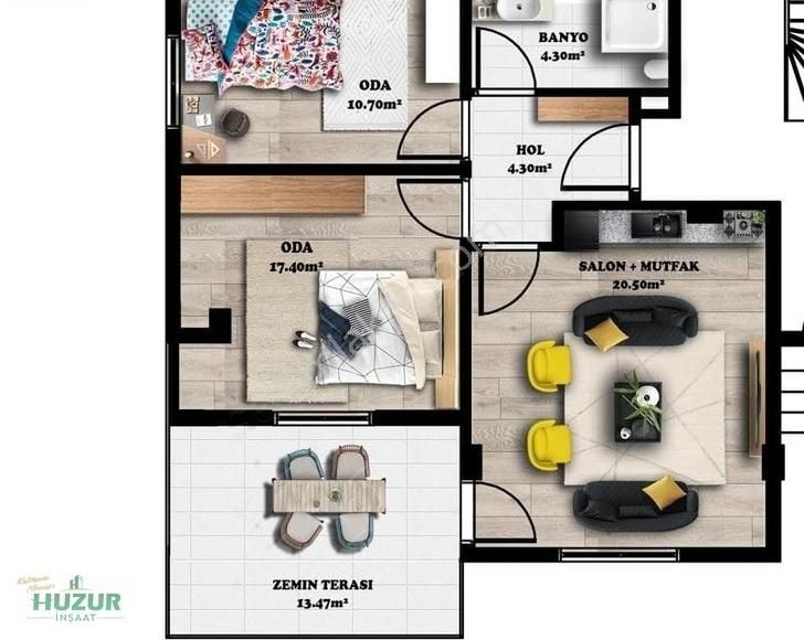 Ayvalık Altınova Satılık Daire HUZUR SAFİR EVLERİ Projesi 2+1 65m2 Balkonlu Satılık Daire