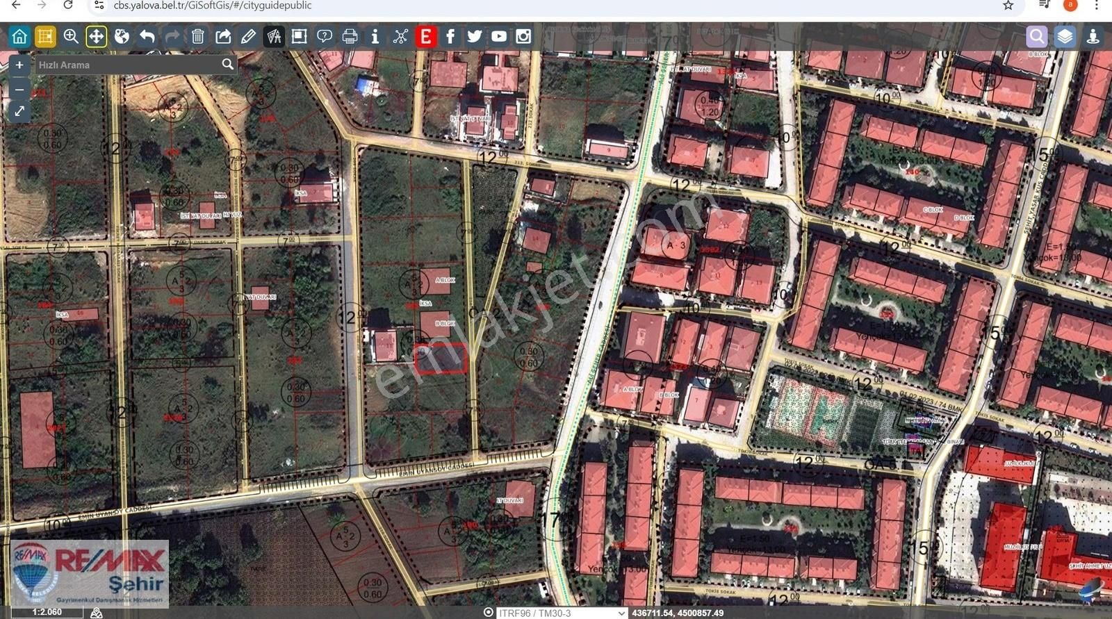 Yalova Merkez Kazım Karabekir Satılık Konut İmarlı Hacımehmet Toki Lerin Üstünde Özel Konumlu Satılık 500m2 Parsel