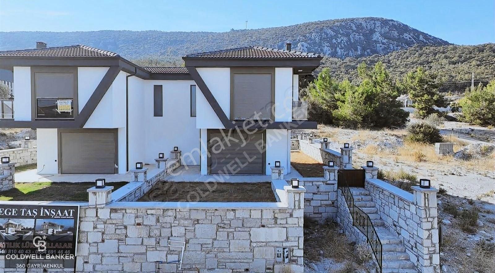 Karaburun Mordoğan Satılık Villa Mordoğanda Deniz Manzaralı 3+1 Havuzlu Sıfır Villa