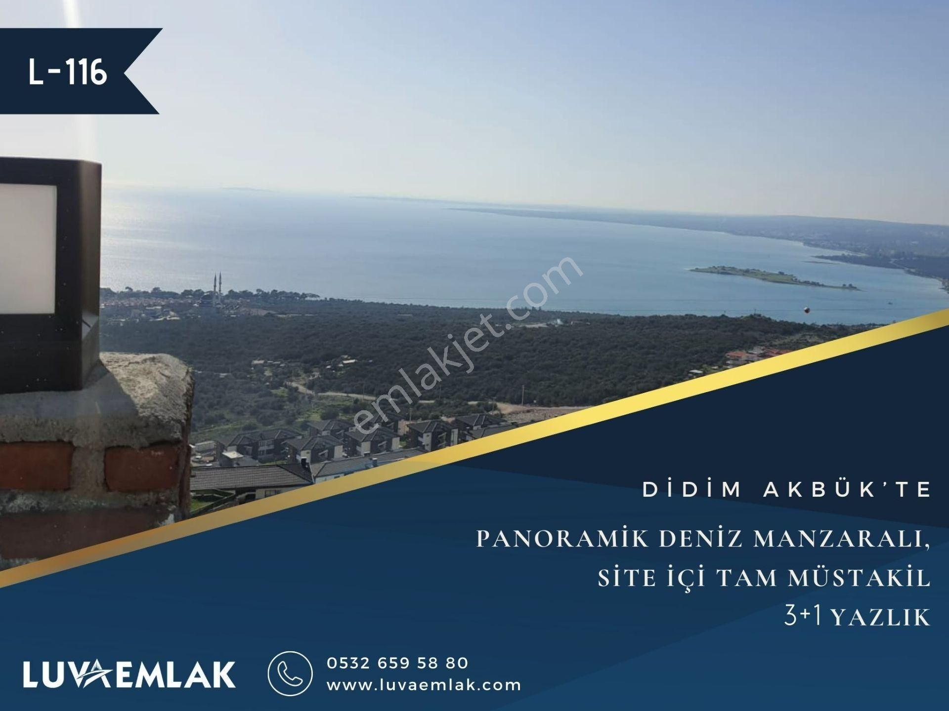 Didim Akbük Satılık Villa  DİDİM AKBÜK'TE TAM MÜSTAKİL PANORAMİK DENİZ MANZARALI VİLLA