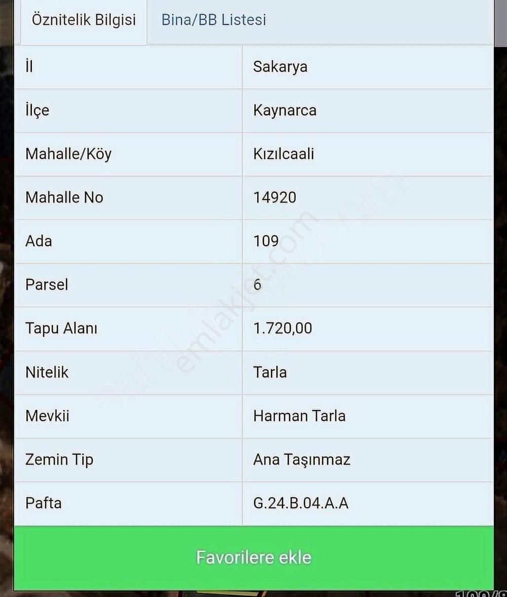 Kaynarca Kızılcaali Satılık Tarla Sakarya Kaynarca Kızılcaali'de Yol Kenarı Fırsat Arazi