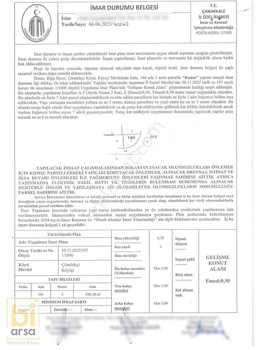 Biga Çömlekçi Köyünde 320 M² İmarlı Arsa - Görsel 14
