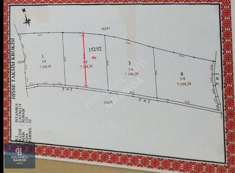 Çatalca Subaşı Satılık Tarla Çatalca Subaşı Mahallesinde Satılık 3552m2 Hisse