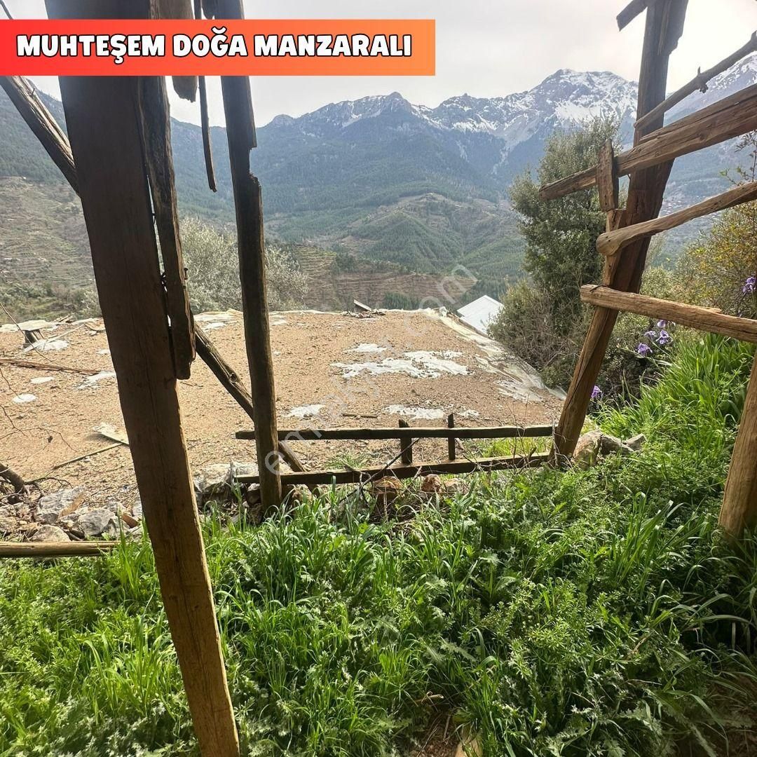 Gündoğmuş Köprülü Satılık Konut İmarlı Köy Manzaralı 2 Katlı Taş Ev Ve Arsa