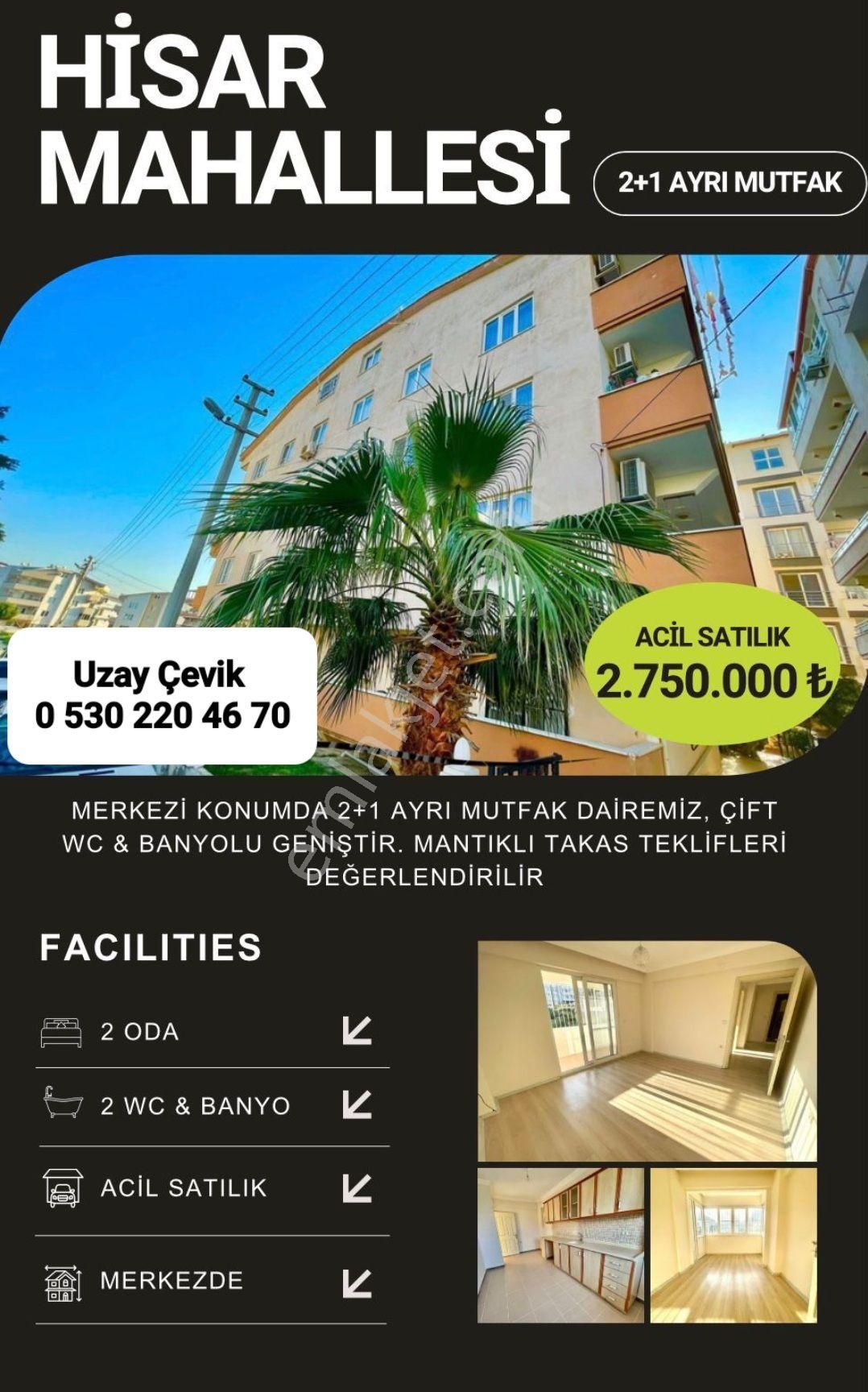 Didim Hisar Satılık Daire Didim Hisar Mah 2+1 Ayrı Mutfaklı Daire