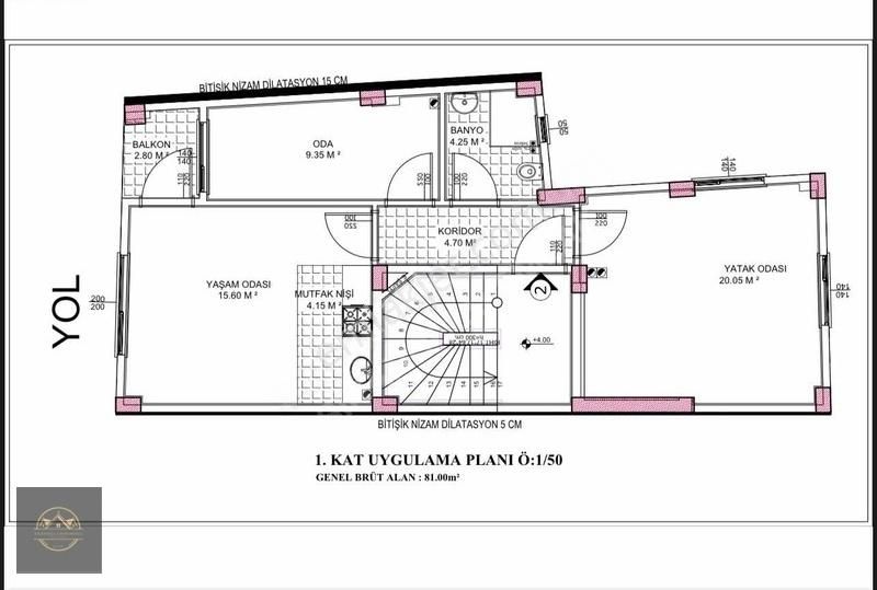 Burdur Merkez Yenice Satılık Daire Merkez'de Mart 2025 Teslim Ara Kat 2+1 Amerikan Mutfaklı Daire