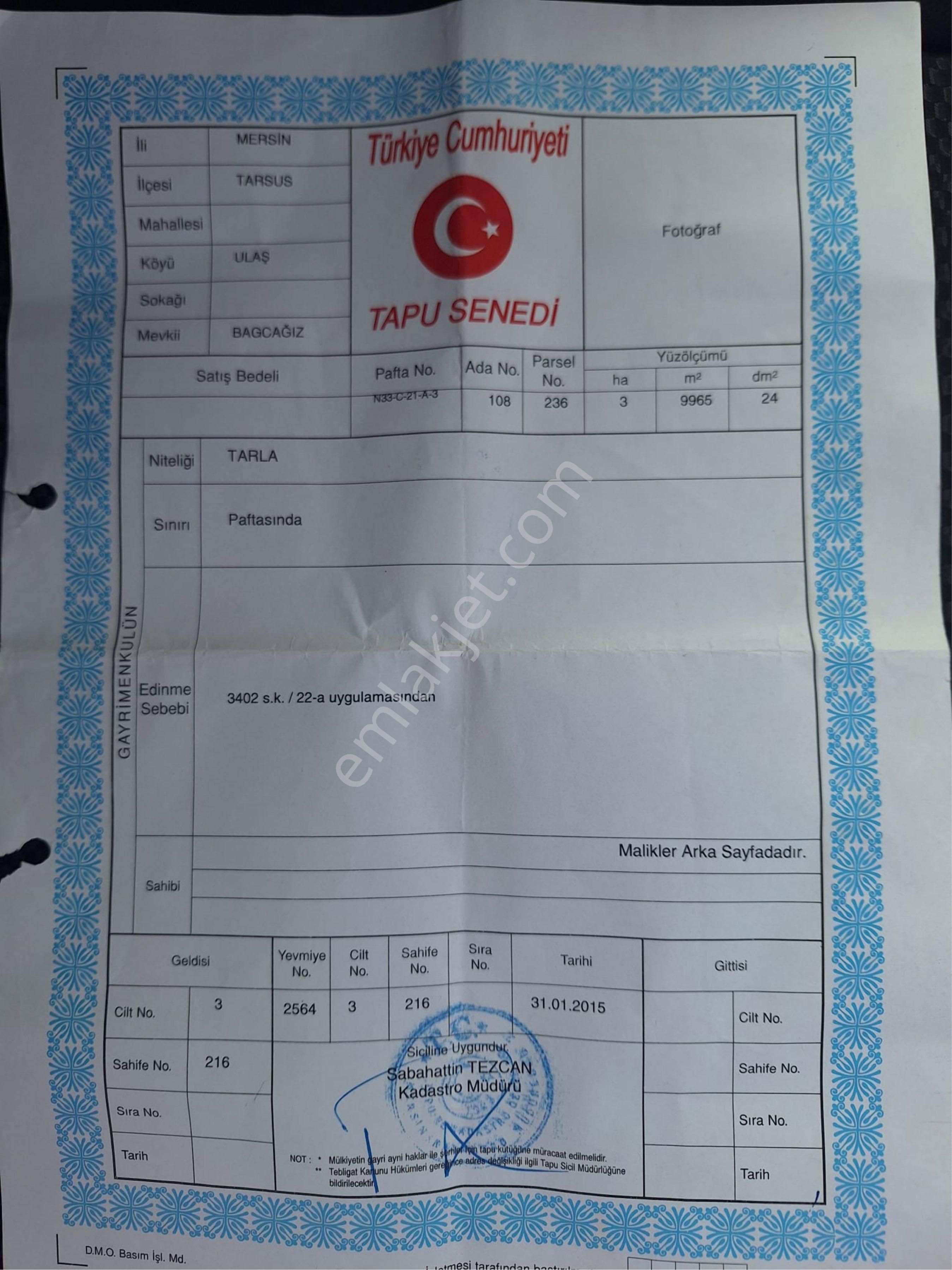 Tarsus Ulaş Satılık Tarla House Gayrimenkul'dan Keşbükü Mevkiinde Satılık Kelepir Tarla