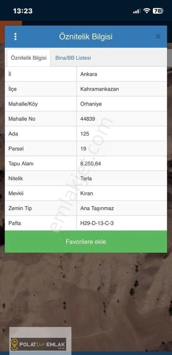 Kahramankazan Orhaniye Satılık Tarla Polat Live Emlak'dan Orhaniye'de Hisseli Tarla